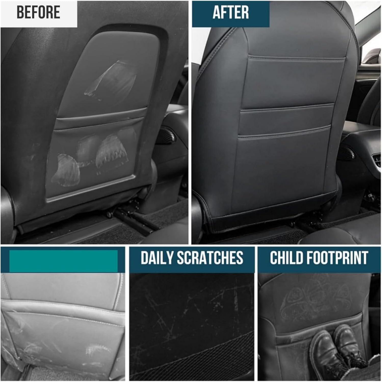 Leather Car Seat Cover - Seat Kick Pad for Tesla Model