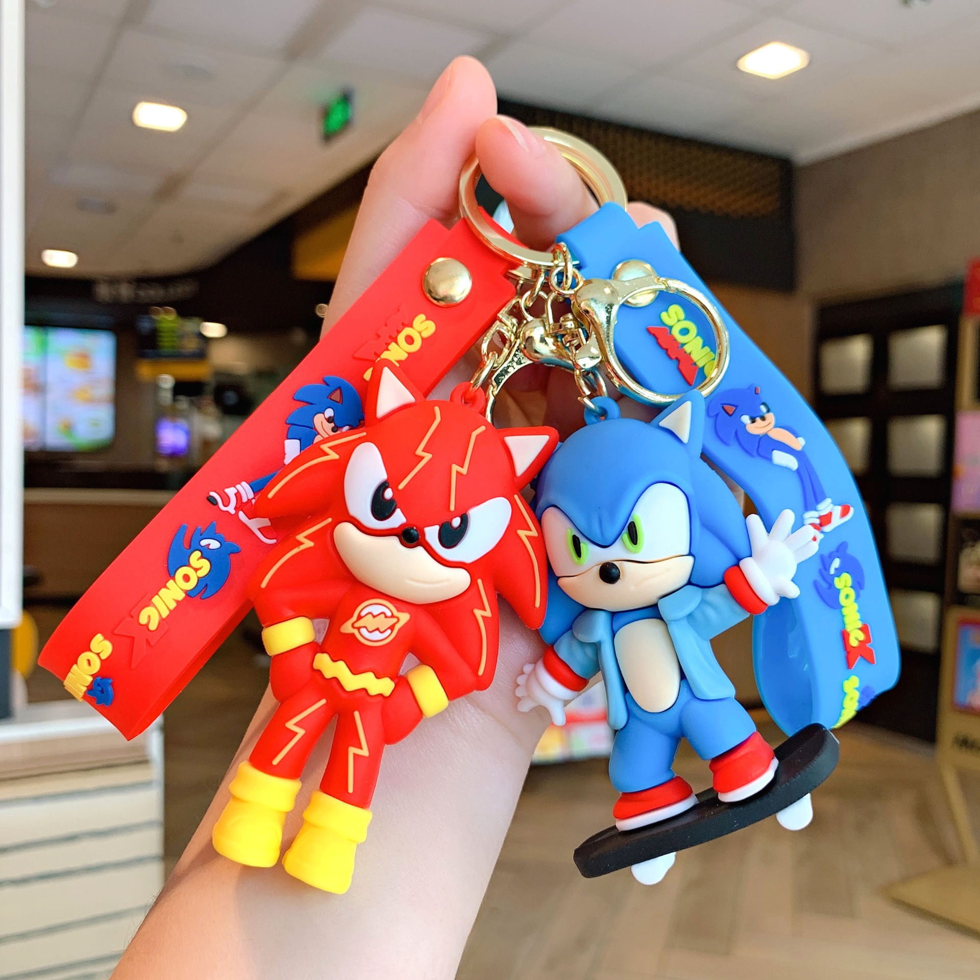 Car Accessories Japan - Cute Cartoon Hedgehog Figure Keyring with