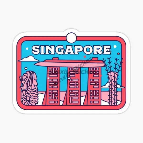 Singapore SG Flag Map Merlion  - مراجعة Car Accessories Singapore وسعره