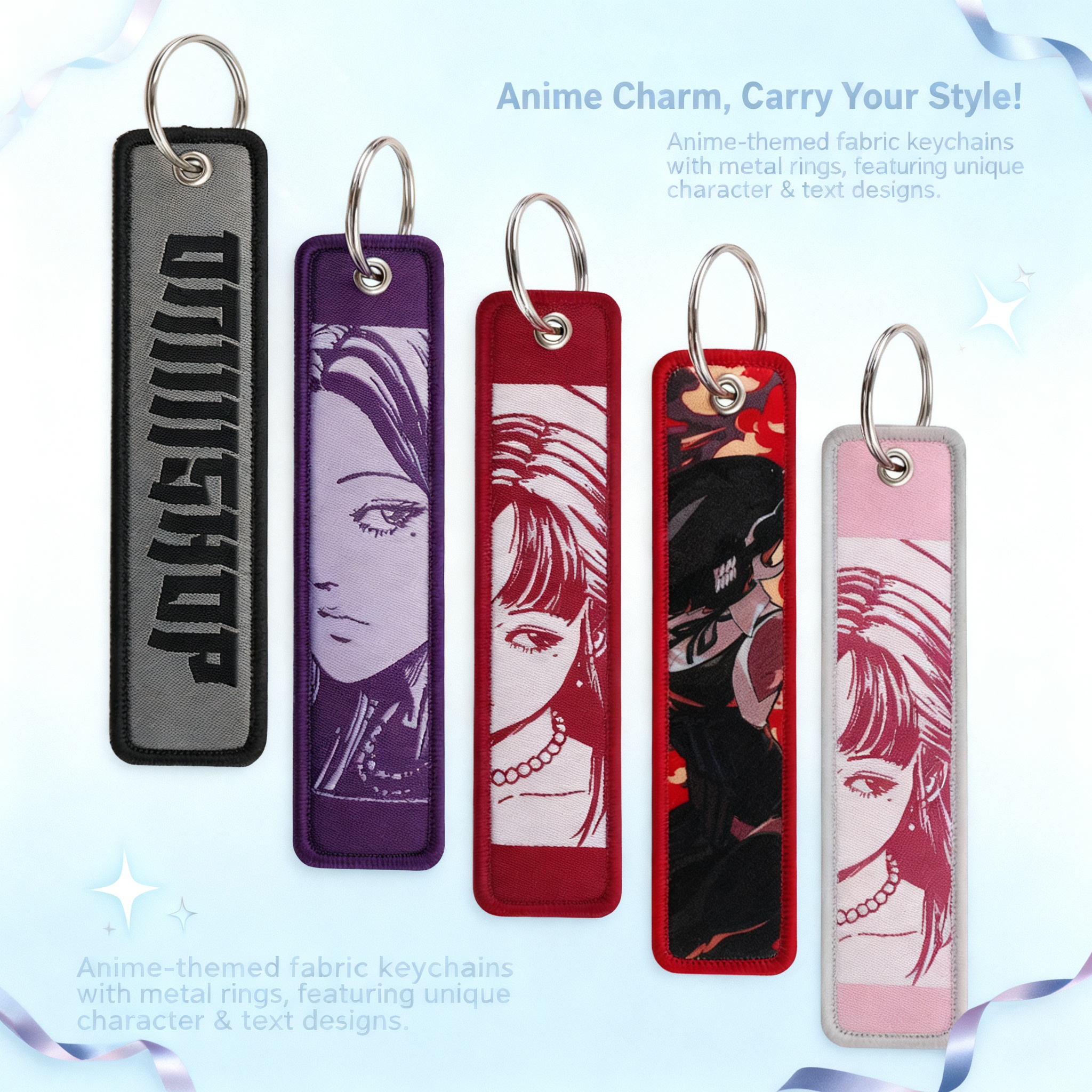 Anime Girls Embroidery Key Fob - مراجعة Car Accessories Japan وسعره