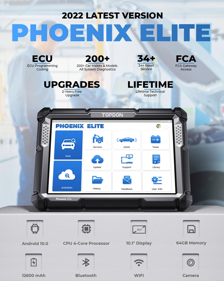 TOPDON PHOENIX ELITE Car Ecu U - مراجعة Obd2 Scanner وسعره