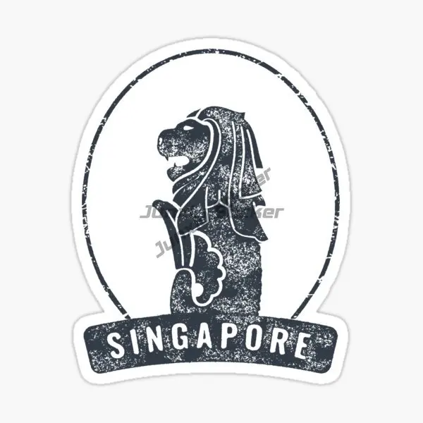 Singapore SG Flag Map Merlion  - مراجعة Car Accessories Singapore وسعره