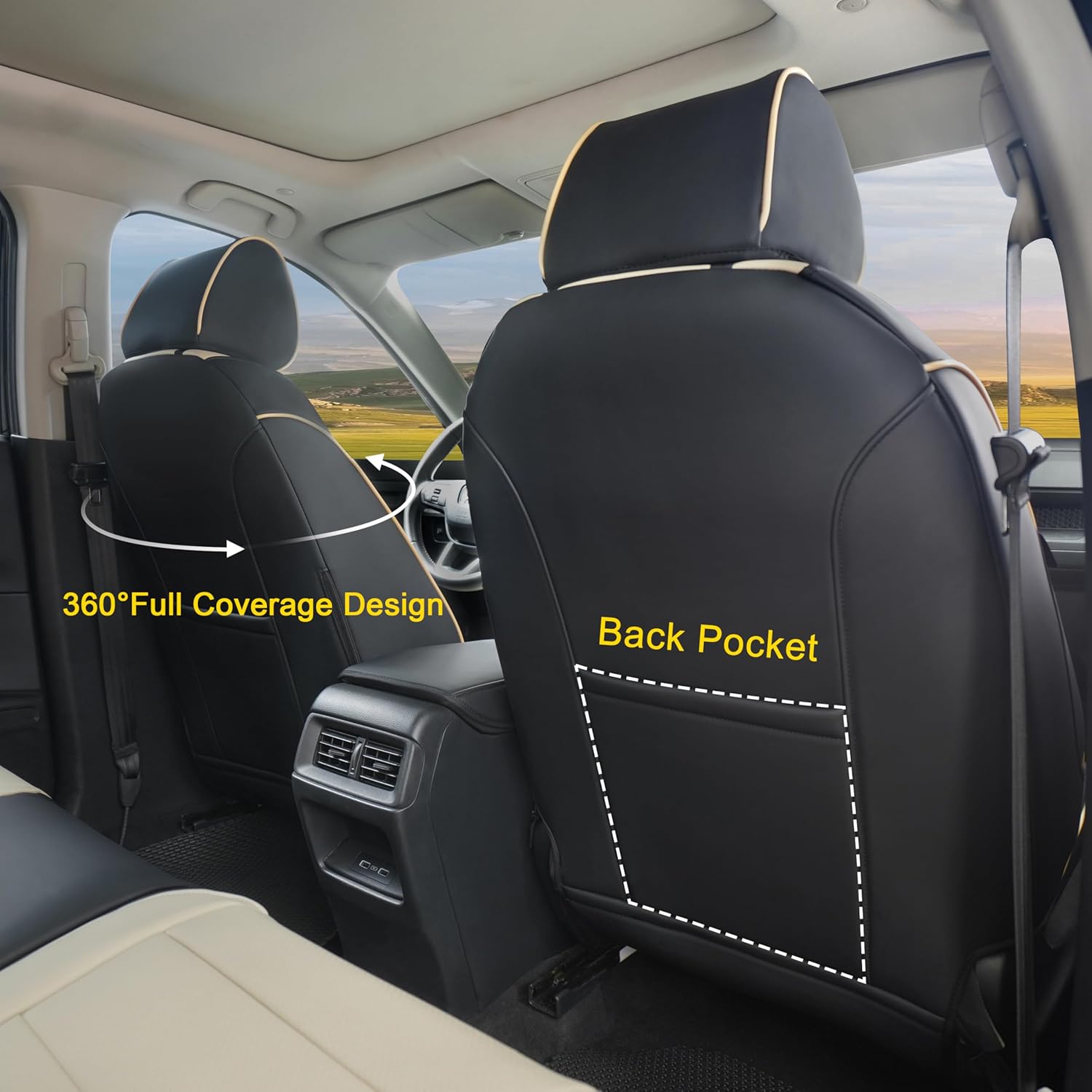 Custom Fit Leather Car Seat Co - مراجعة Leather Car Seat Cover وسعره