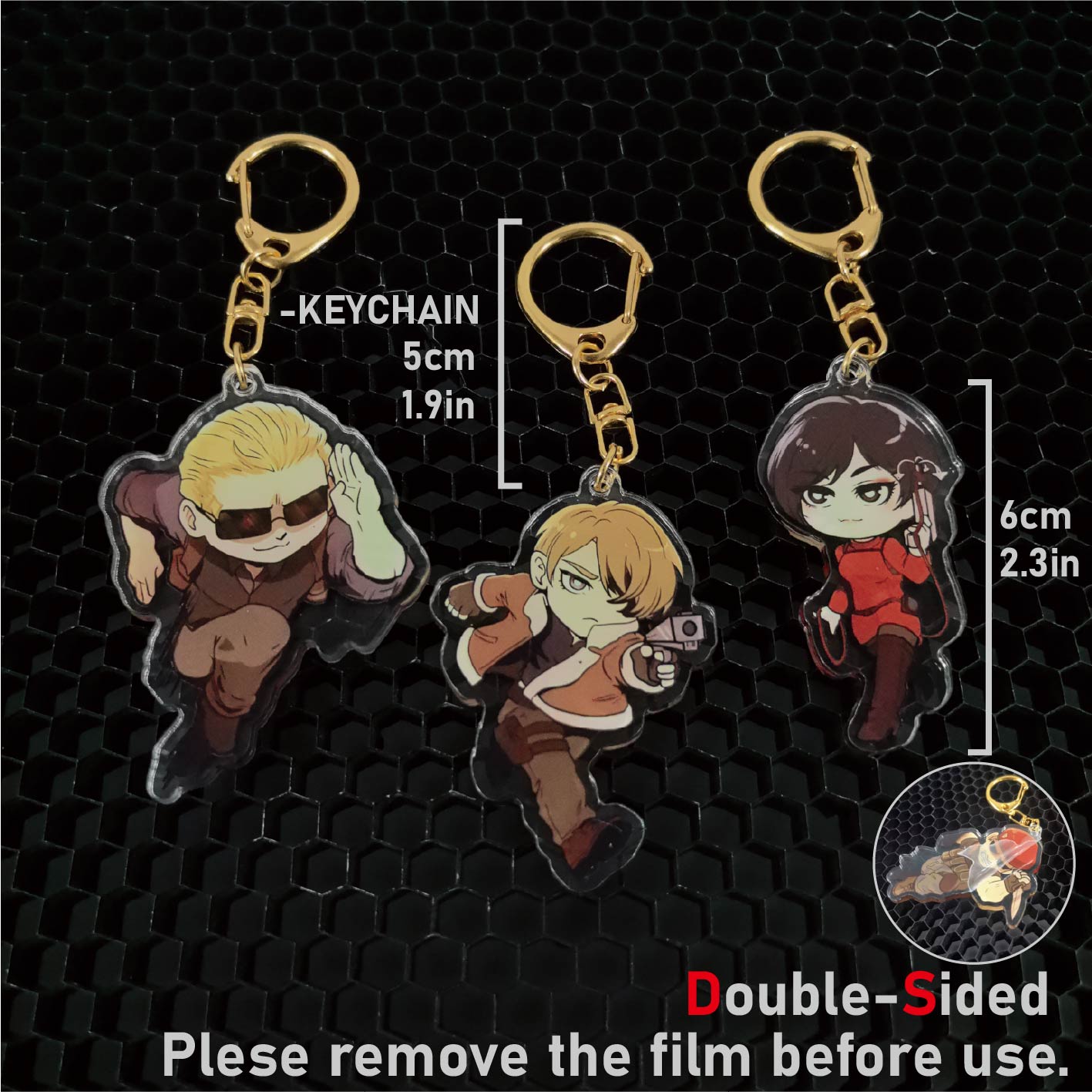 Resident Evil Keychain，Leon，Ad - مراجعة Car Accessories Etsy وسعره