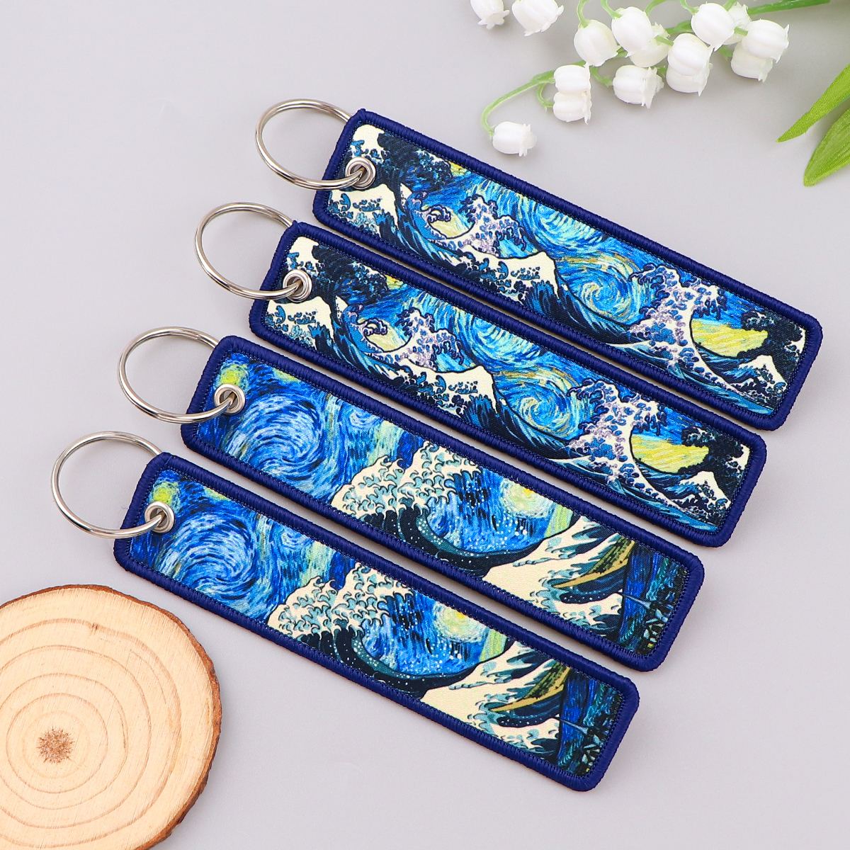 Van Gogh Embroidery Key Fobs K - مراجعة Car Accessories Japan وسعره