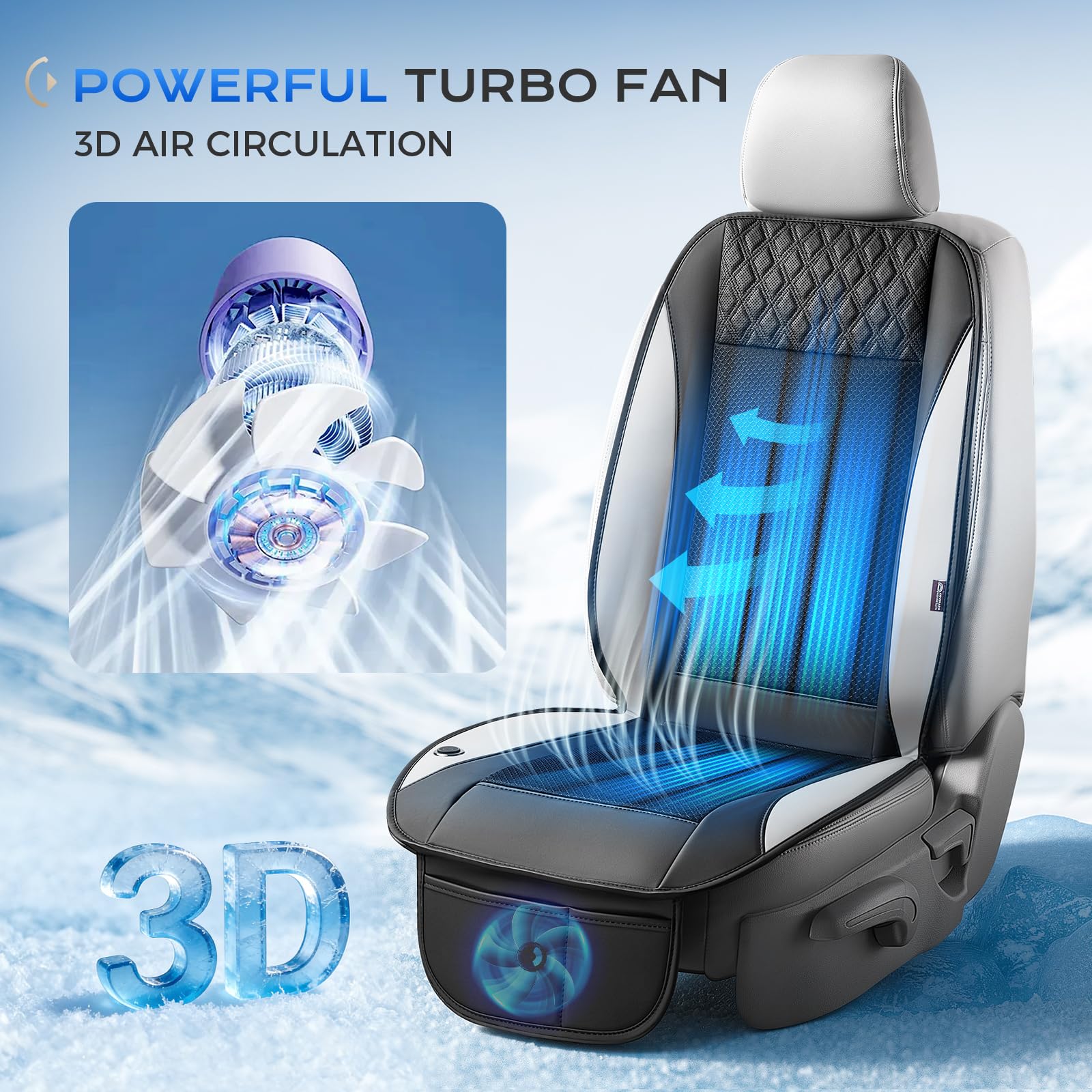 Cooling Car Seat Cover With 3- - مراجعة Leather Car Seat Cover وسعره