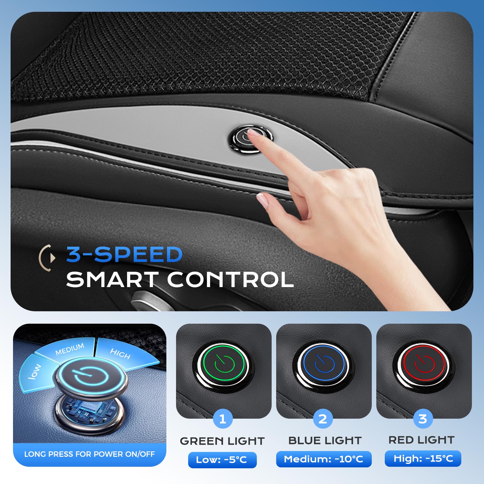 Cooling Car Seat Cover With 3- - مراجعة Leather Car Seat Cover وسعره