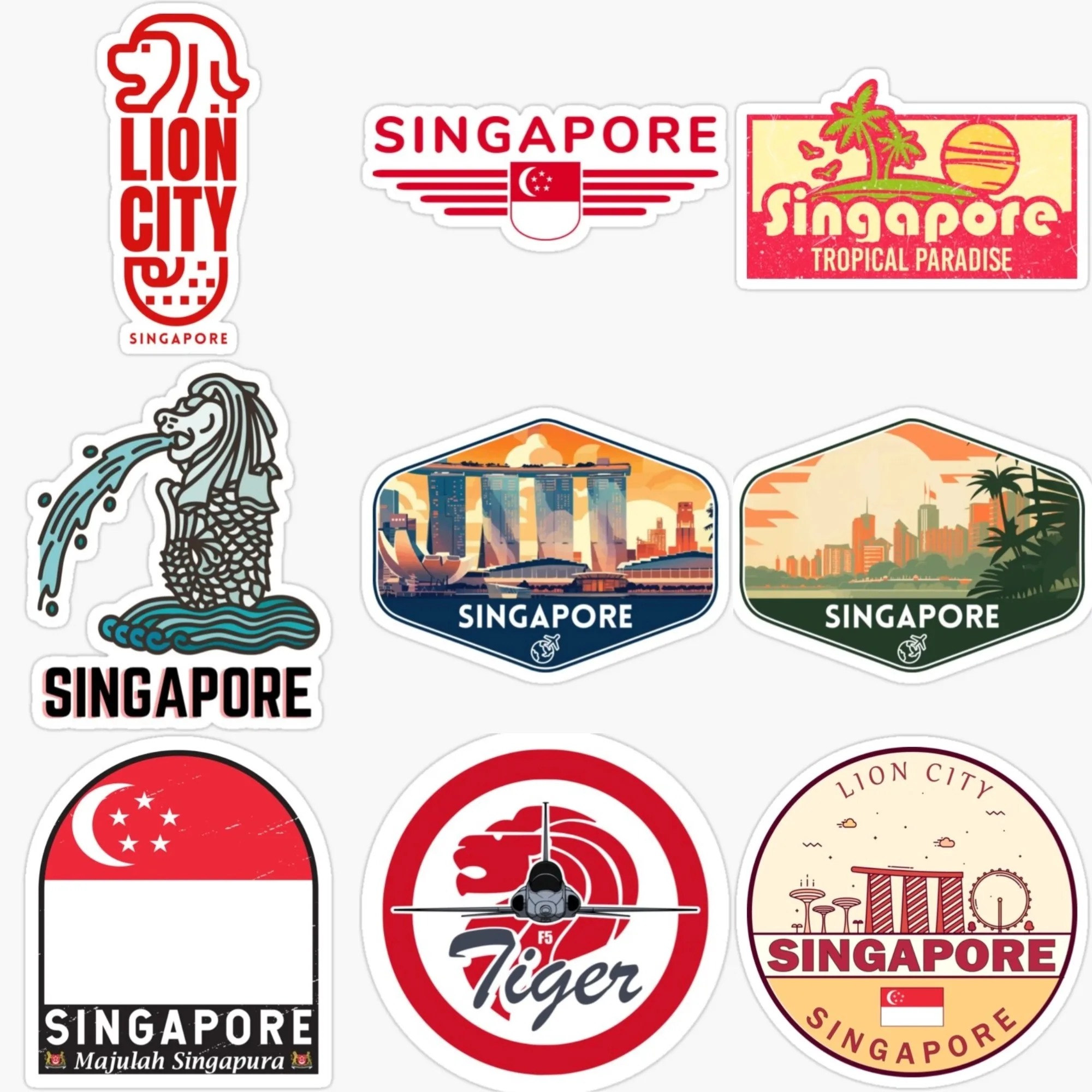 Singapore Flag Merlion Scenery - مراجعة Car Accessories Singapore وسعره